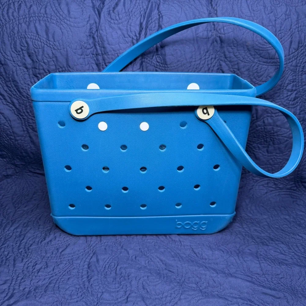 Bogg Bag Tote Blue Washable Beach Bag with Pouch
